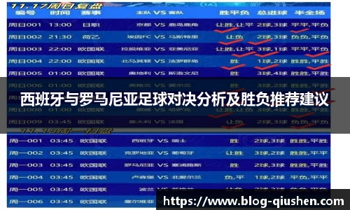 西班牙与罗马尼亚足球对决分析及胜负推荐建议